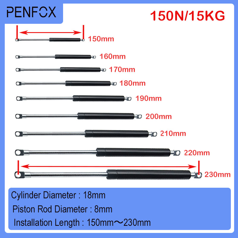 Furniture Hardware Replacement Parts - 1PC 150-230mm 15kg/150N Car Hydraulic Lift
