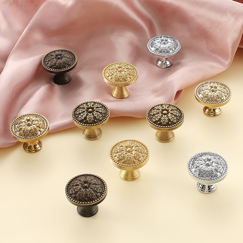 1pcs Satin Brass Cabinet Door  - Vintage Furniture Hardware Pulls 评论和价格