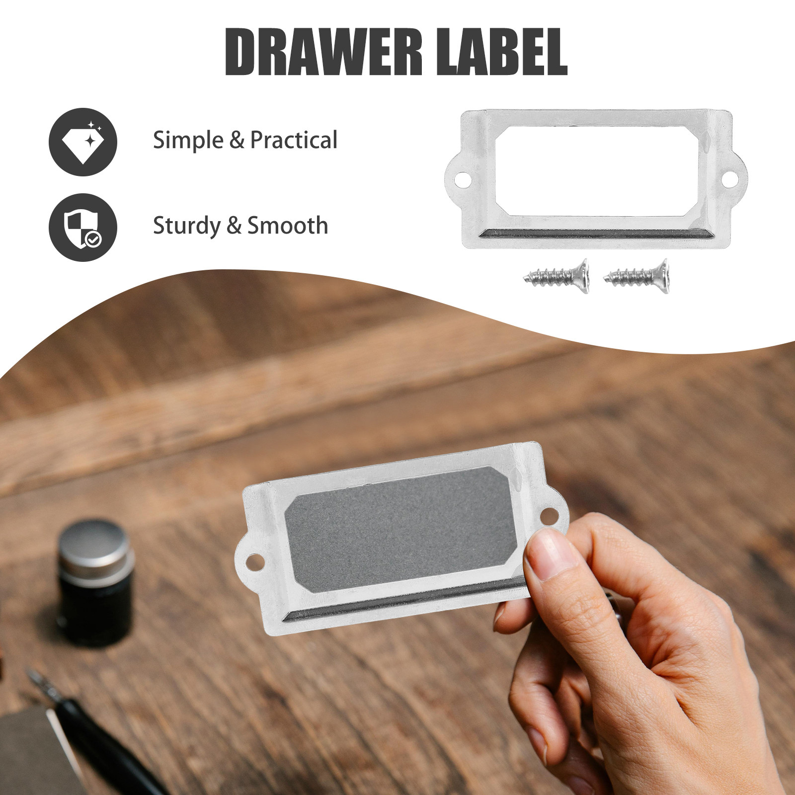 1Set Premium Iron Drawer Label - Furniture Hardware Names 评论和价格