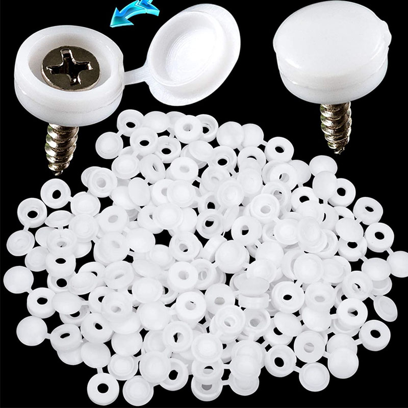 White Hinged Plastic Screw Cap - Furniture Hardware Replacement Parts 评论和价格