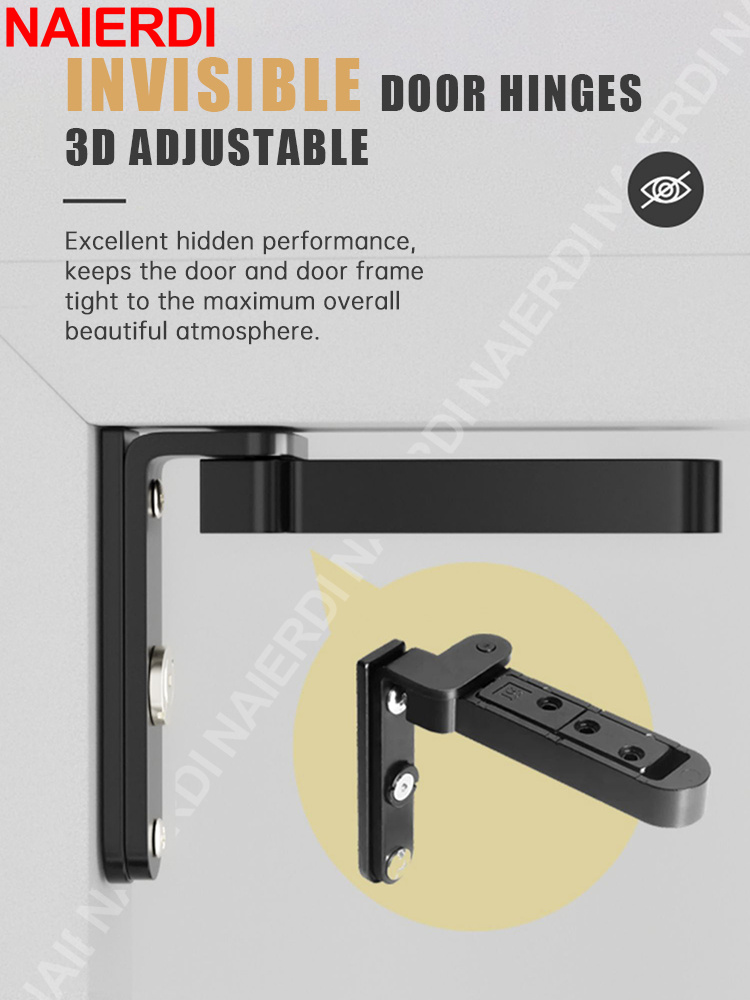 NAIERDI 2 Pieces Hidden Hinges - Furniture Hardware Replacement Parts 评论和价格
