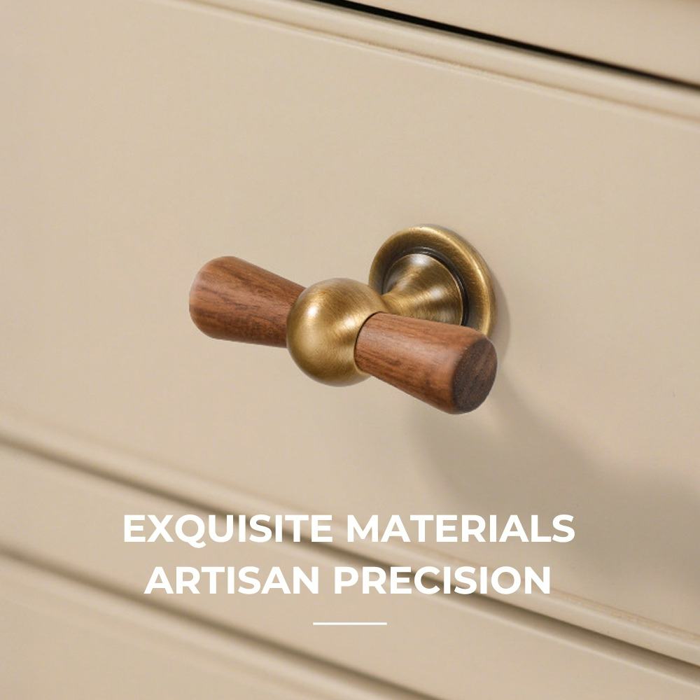 Vintage Walnut Brass Handle Ro - Vintage Furniture Hardware Pulls 评论和价格