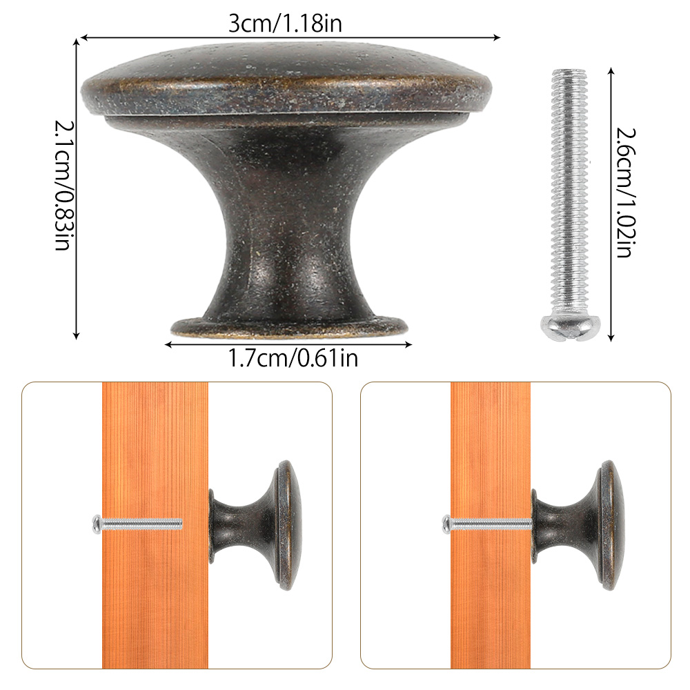 12PCS Retro Pull Handles Bronz - Vintage Furniture Hardware Pulls 评论和价格